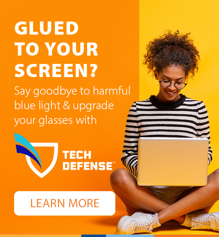 Glued to your screen?  Say goodbye to harmful blue light & upgrade your glassses with TechDefense